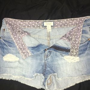 denim shorts (slightly distressed)